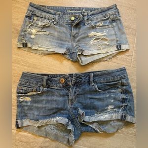 American eagle denim distressed shorts